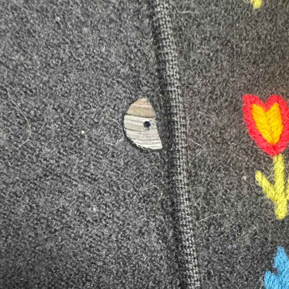 Chico's Black Cardigan with Multicolor Embroidery Sweater Women’s Size 2 - Picture 5 of 14